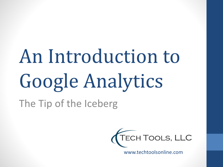 Opening slide - Introduction to Google Analytics