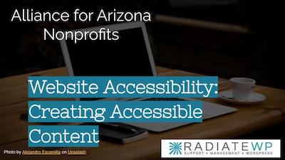AZ Alliance Nonprofits – Website Accessibility